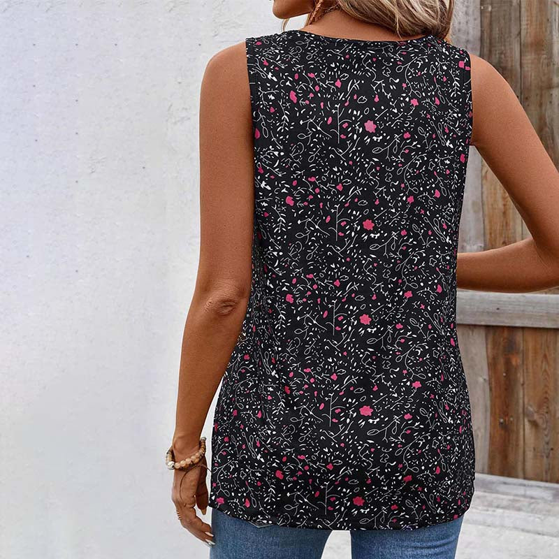 Vintage Top med Blomsterprint