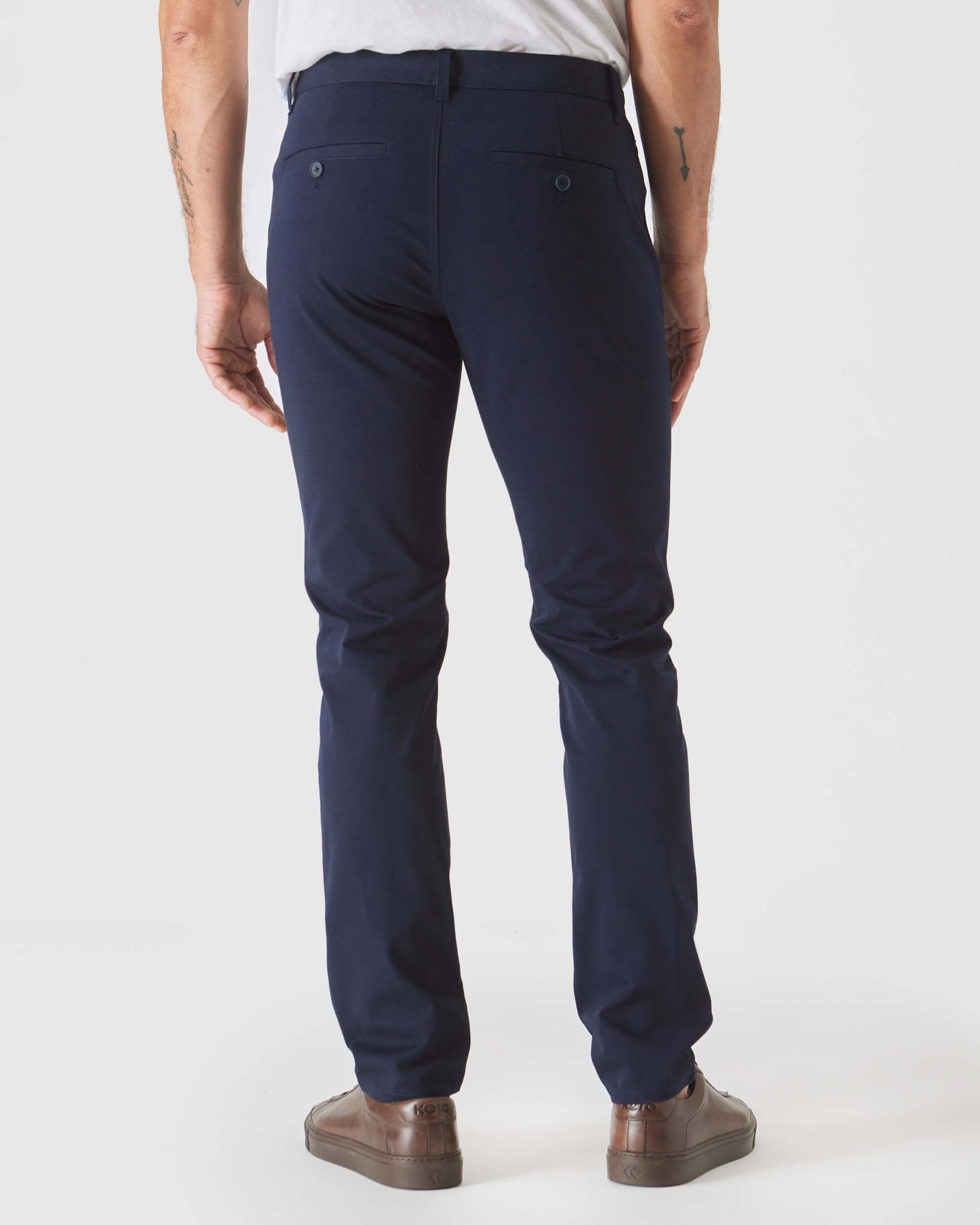 Marineblå Smal Twill Chinosbukse