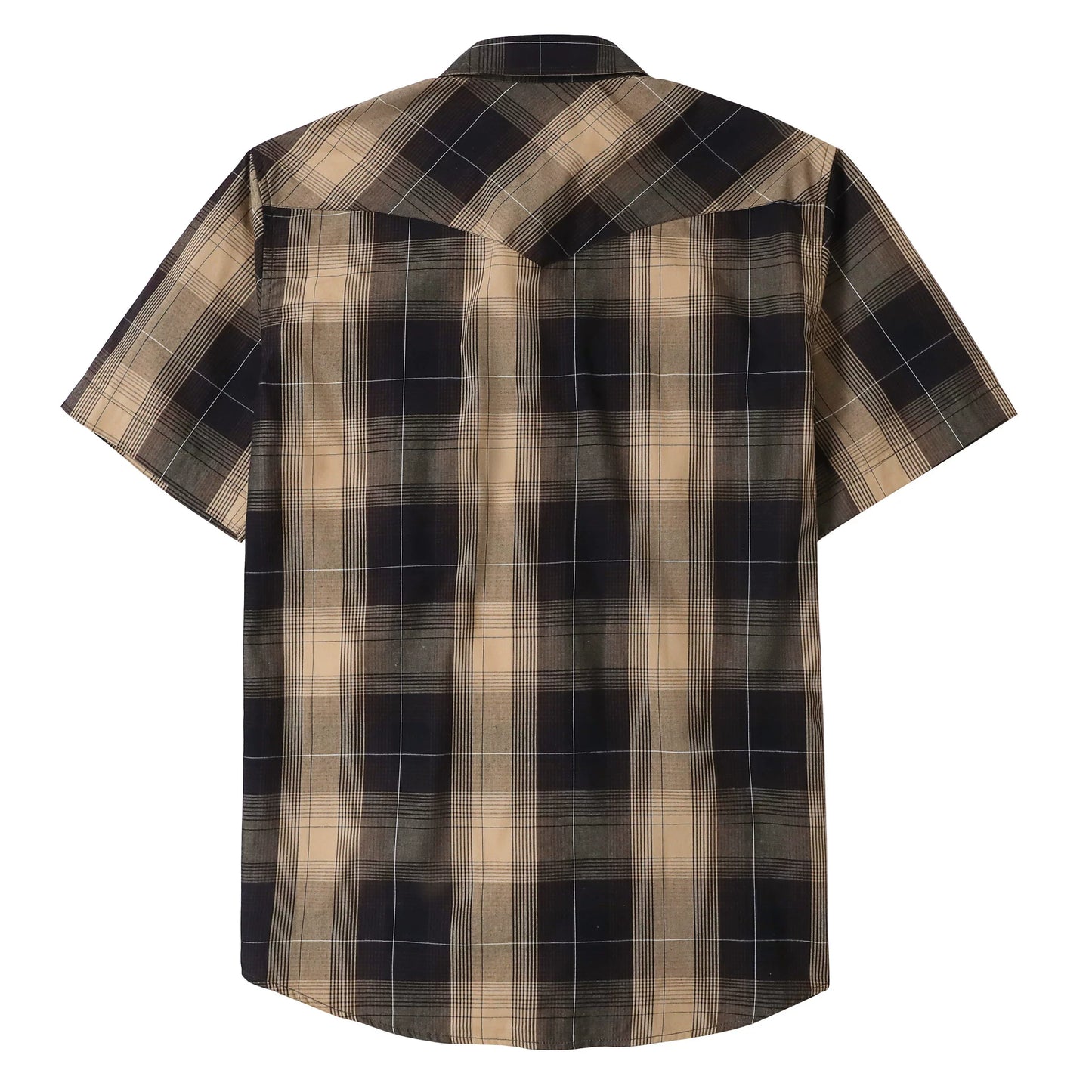Odin | Western Herreskjorte Kortermet Ruter Pearl Snap Casual Arbeidsskjorte