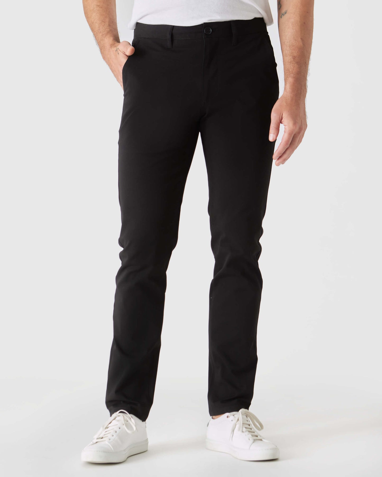 Svart Smal Twill Chinosbukse