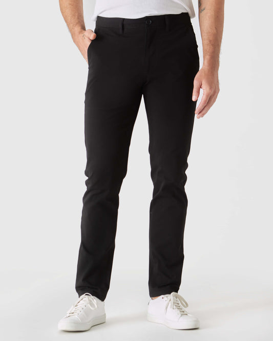 Svart Smal Twill Chinosbukse