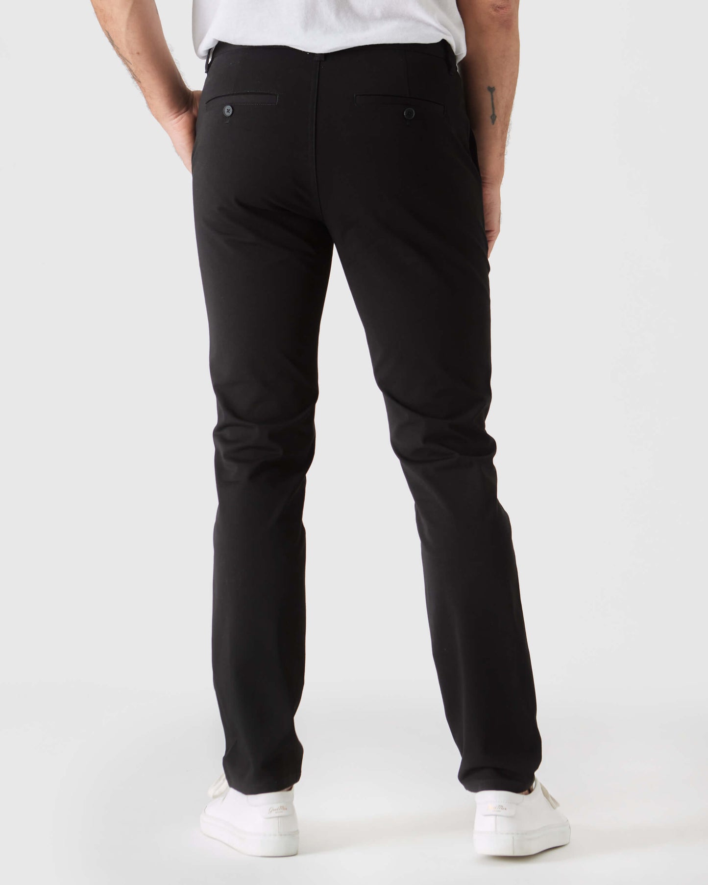 Svart Smal Twill Chinosbukse