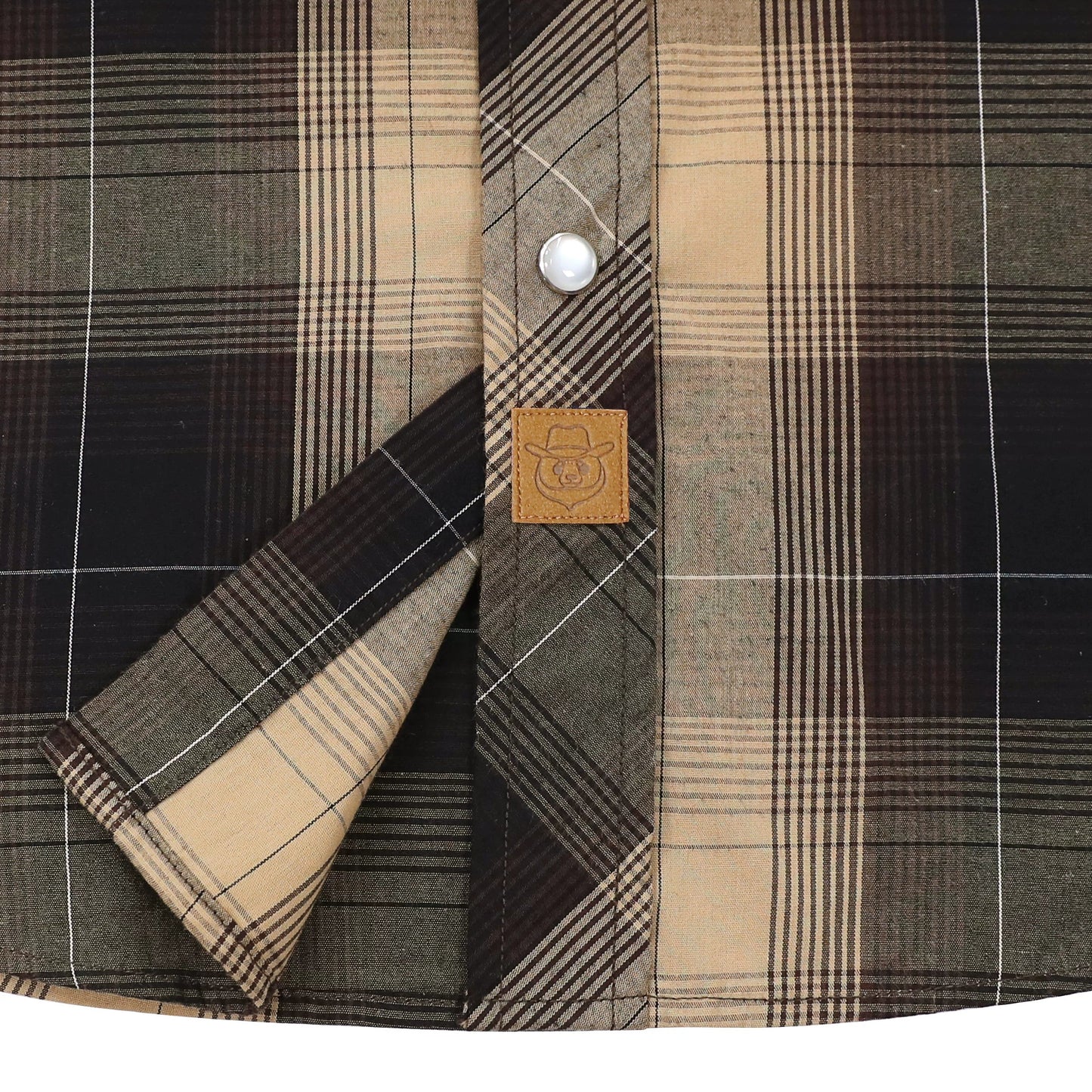 Odin | Western Herreskjorte Kortermet Ruter Pearl Snap Casual Arbeidsskjorte