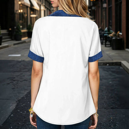 Patchwork Skjorte Casual Bluse