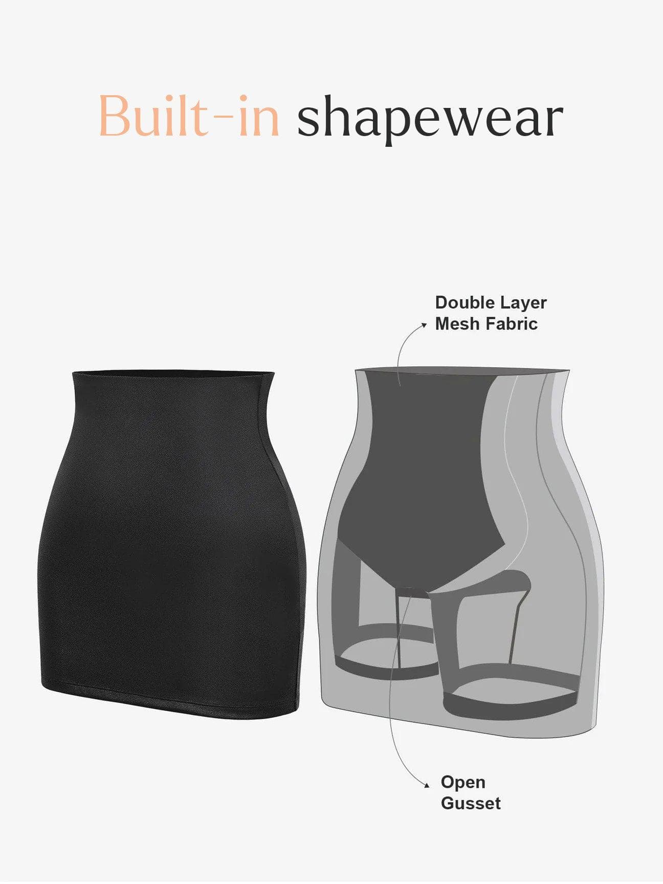 Elena | Shapewear Body med Blonder eller Imitert Skinnskjørt