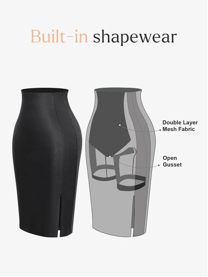 Elena | Shapewear Body med Blonder eller Imitert Skinnskjørt